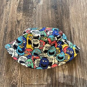Colorful Monster Print Kids Bucket Hat Sun Hat